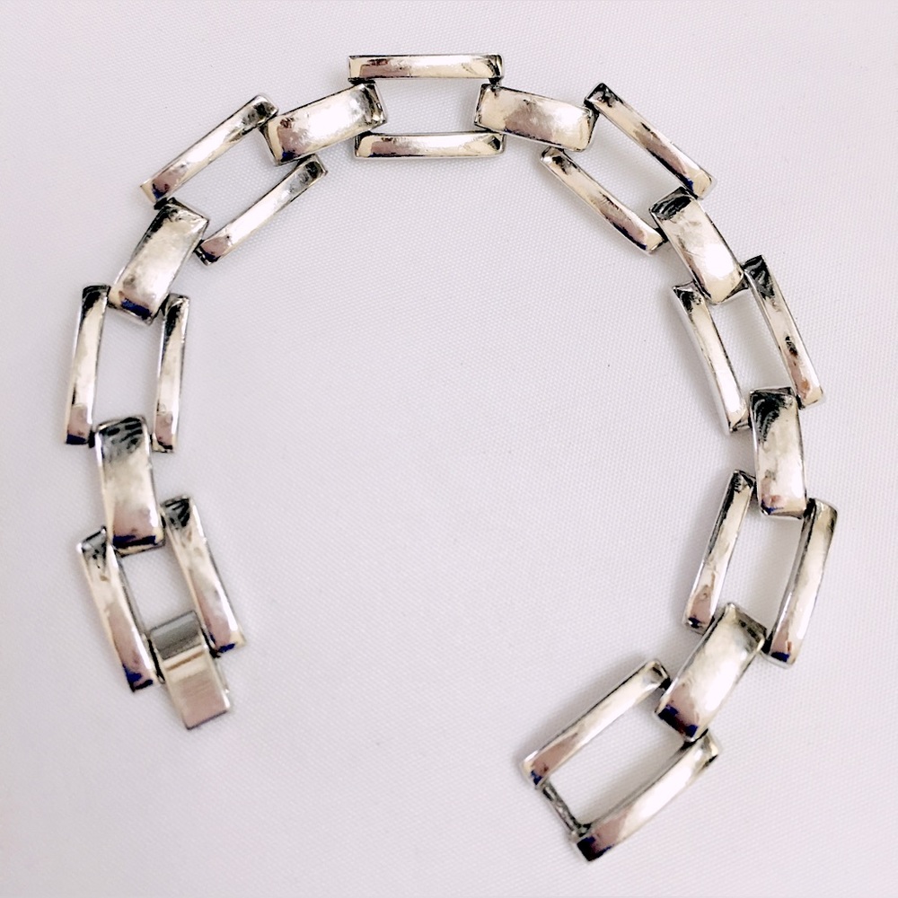 Lia Sophia Silver Rectangle Link Bracelet
